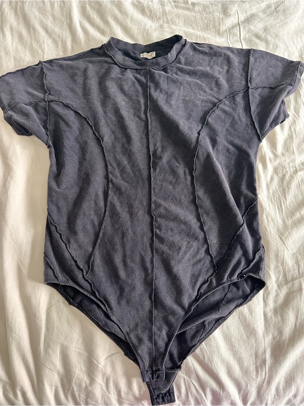 Free People Short-Sleeve  One-Piece t-shirt style Bodysuit M